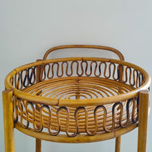 Load image into Gallery viewer, 1960s Gorgeous Bamboo &amp; Rattan Serving Bar Cart Trolley by Franco Albini. Made in Italy Madinteriorart by Maden
