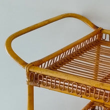 Load image into Gallery viewer, 1960s Gorgeous Bamboo &amp; Rattan Serving Bar Cart Trolley by Franco Albini. Madinteriorart by Maden
