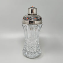 Load image into Gallery viewer, 1960s Gorgeous Cut Crystal Cocktail Shaker Decorated With Red Corals. Made in Italy Madinteriorart by Maden
