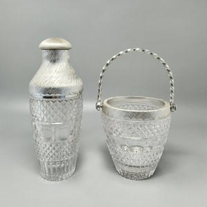 1960s Gorgeous Cut Crystal Cocktail Shaker with Ice Bucket by Arir. Made in Italy. Madinteriorart by Maden