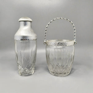 1960s Gorgeous Cut Crystal Cocktail Shaker with Ice Bucket by Arir. Made in Italy. Madinteriorart by Maden