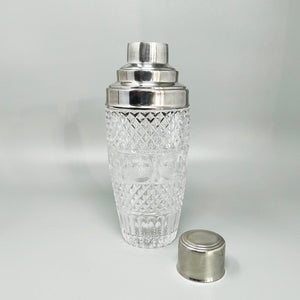 1960s Gorgeous Cut Crystal Cocktail Shaker with Ice Bucket Made in Italy Madinteriorart by Maden