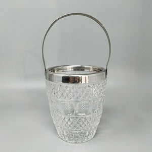 1960s Gorgeous Cut Crystal Cocktail Shaker with Ice Bucket Made in Italy Madinteriorart by Maden