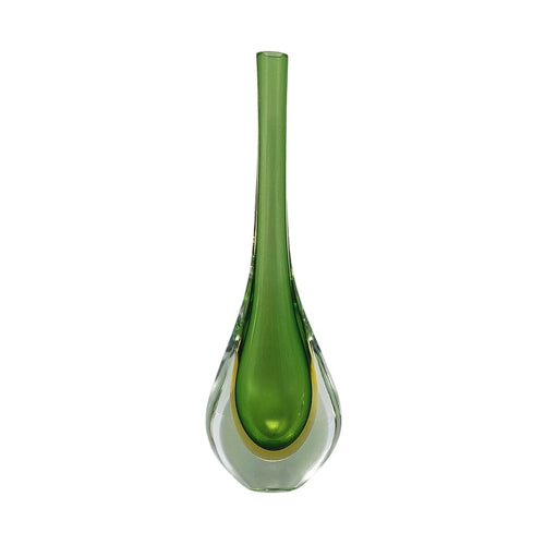 1960s Gorgeous Green and Yellow Vase By Flavio Poli Madinteriorart by Maden