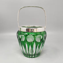 Load image into Gallery viewer, 1960s Gorgeous Green Bohemian Cut Crystal Glass Cocktail Shaker With Ice Bucket. Made in Italy Madinteriorart by Maden
