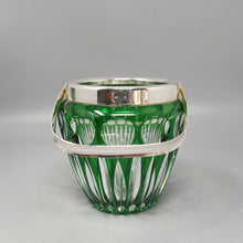 Load image into Gallery viewer, 1960s Gorgeous Green Bohemian Cut Crystal Glass Cocktail Shaker With Ice Bucket. Made in Italy Madinteriorart by Maden
