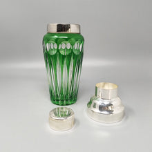 Load image into Gallery viewer, 1960s Gorgeous Green Bohemian Cut Crystal Glass Cocktail Shaker With Ice Bucket. Made in Italy Madinteriorart by Maden
