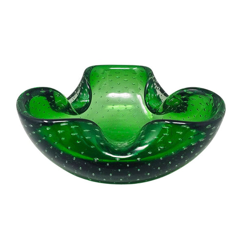 1960s Gorgeous Large Green Ashtray or Catchall by Flavio Poli for Seguso. Made in Italy Madinteriorart by Maden