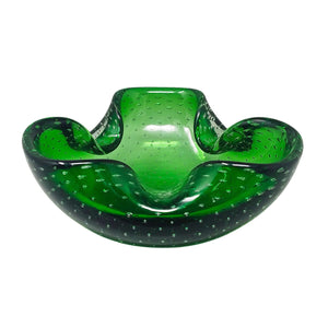1960s Gorgeous Large Green Ashtray or Catchall by Flavio Poli for Seguso. Made in Italy Madinteriorart by Maden