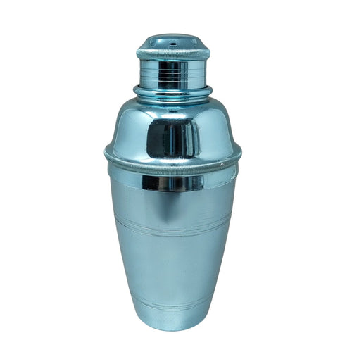 1960s Gorgeous Light Blue Cocktail Shaker by Lumium in Pure Aluminum. Made in England Madinteriorart by Maden