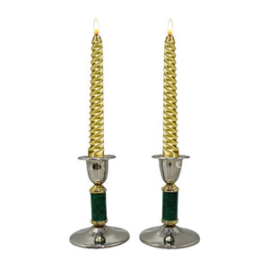 1960s Gorgeous Pair of Green Candle Holders. Made in France Madinteriorart by Maden