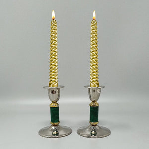 1960s Gorgeous Pair of Green Candle Holders. Made in France Madinteriorart by Maden