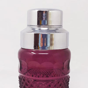 1960s Gorgeous Purple Bohemian Cut Glass Cocktail Shaker. Made in Italy Madinteriorart by Maden