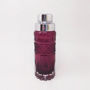 1960s Gorgeous Purple Bohemian Cut Glass Cocktail Shaker. Made in Italy Madinteriorart by Maden