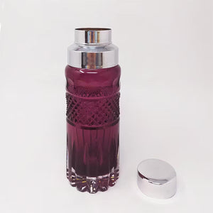 1960s Gorgeous Purple Bohemian Cut Glass Cocktail Shaker. Made in Italy Madinteriorart by Maden