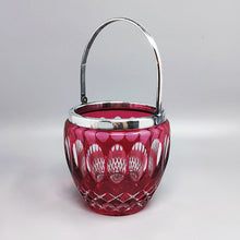 Load image into Gallery viewer, 1960s Gorgeous Red Bohemian Cut Crystal Glass Ice Bucket. Made in Italy Madinteriorart by Maden
