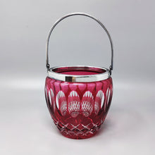 Load image into Gallery viewer, 1960s Gorgeous Red Bohemian Cut Crystal Glass Ice Bucket. Made in Italy Madinteriorart by Maden
