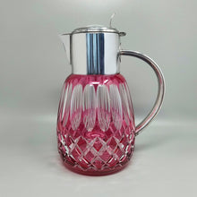 Load image into Gallery viewer, 1960s Gorgeous Red Bohemian Cut Crystal Glass Pitcher. Made in Italy Madinteriorart by Maden
