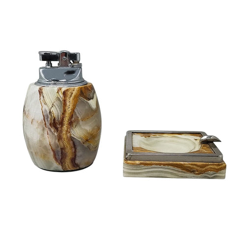 1960s Gorgeous Smoking Set in Onyx. Made in Italy Madinteriorart by Maden
