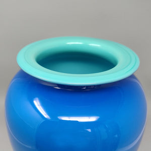 1960s Luxury Handrafted Blue Vase in Murano Glass by Ca Dei Vetrai. Made in Italy Madinteriorart by Maden