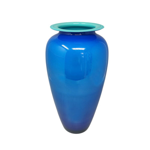 1960s Luxury Handrafted Blue Vase in Murano Glass by Ca Dei Vetrai. Made in Italy Madinteriorart by Maden