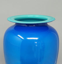 Load image into Gallery viewer, 1960s Luxury Handrafted Blue Vase in Murano Glass by Ca Dei Vetrai. Made in Italy Madinteriorart by Maden
