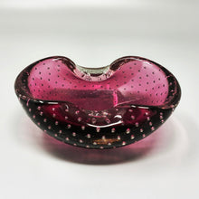 Load image into Gallery viewer, 1960s Mid-century Pink Ashtray or Catchall in Bullicante Murano Glass by Flavio Poli Madinteriorart by Maden
