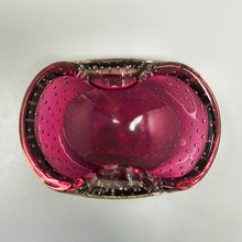 Load image into Gallery viewer, 1960s Mid-century Pink Ashtray or Catchall in Bullicante Murano Glass by Flavio Poli Madinteriorart by Maden
