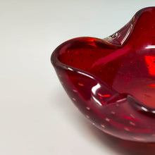 Load image into Gallery viewer, 1960s Mid-century Red Ashtray or Catchall in Bullicante Murano Glass by Flavio Poli Madinteriorart by Maden
