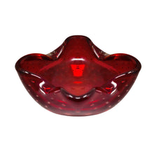 Load image into Gallery viewer, 1960s Mid-century Red Ashtray or Catchall in Bullicante Murano Glass by Flavio Poli Madinteriorart by Maden
