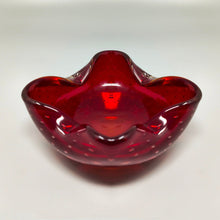 Load image into Gallery viewer, 1960s Mid-century Red Ashtray or Catchall in Bullicante Murano Glass by Flavio Poli Madinteriorart by Maden
