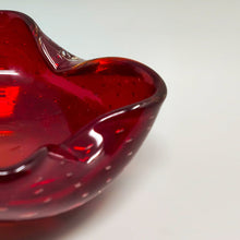 Load image into Gallery viewer, 1960s Mid-century Red Ashtray or Catchall in Bullicante Murano Glass by Flavio Poli Madinteriorart by Maden
