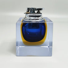 Load image into Gallery viewer, 1960s Stunning Blue Table Lighter in Murano Sommerso Glass By Flavio Poli for Seguso Madinteriorart by Maden
