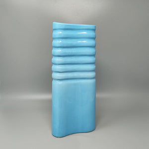 1960s Stunning Blue Vase in Laveno Ceramic. Made in Italy Madinteriorartshop by Maden