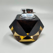 Load image into Gallery viewer, 1960s Stunning Brown and Yellow Table Lighter in Murano Sommerso Glass By Flavio Poli for Seguso Madinteriorart by Maden
