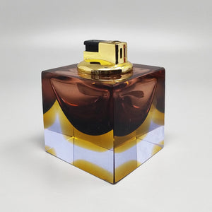 1960s Stunning Brown Table Lighter in Murano Sommerso Glass By Flavio Poli for Seguso Madinteriorart by Maden