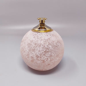 1960s Stunning Table Lighter in Murano Frosted Glass by Paolo Traversi. Made in Italy Madinteriorart by Maden