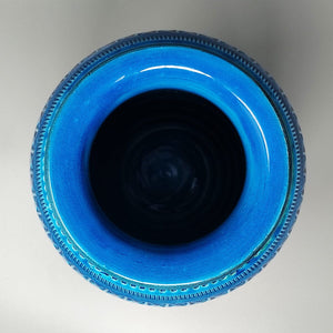 1960s Stunning Vase by Aldo Londi for Bitossi "Blue Rimini Collection" Madinteriorartshop by Maden