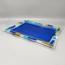 Load image into Gallery viewer, 1970s Astonishing Blue Tray By Albatros in Murano Glass. Made in Italy Madinteriorart by Maden
