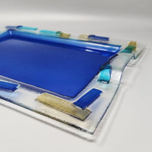 Load image into Gallery viewer, 1970s Astonishing Blue Tray By Albatros in Murano Glass. Made in Italy Madinteriorart by Maden
