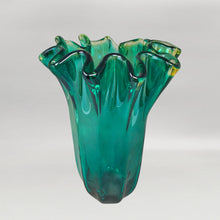 Load image into Gallery viewer, 1970s Astonishing Emerald Green "Fazzoletto" Vase By Michielotto in Murano Glass. Made in Italy Madinteriorart by Maden
