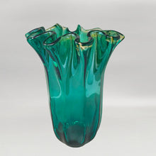 Load image into Gallery viewer, 1970s Astonishing Emerald Green "Fazzoletto" Vase By Michielotto in Murano Glass. Made in Italy Madinteriorart by Maden
