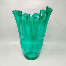Load image into Gallery viewer, 1970s Astonishing Green "Fazzoletto" Vase By Michielotto in Murano Glass. Made in Italy Madinteriorart by Maden

