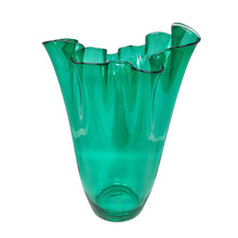 Load image into Gallery viewer, 1970s Astonishing Green "Fazzoletto" Vase By Michielotto in Murano Glass. Made in Italy Madinteriorart by Maden
