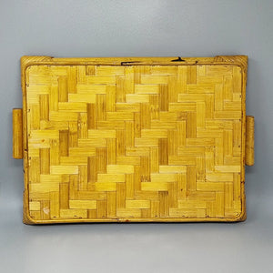 1970s Astonishing Italian Tray in Bamboo, Rattan and Wicker. Made in Italy Madinteriorart by Maden