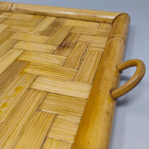 1970s Astonishing Italian Tray in Bamboo, Rattan and Wicker. Made in Italy Madinteriorart by Maden