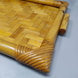 1970s Astonishing Italian Tray in Bamboo, Rattan and Wicker. Made in Italy Madinteriorart by Maden