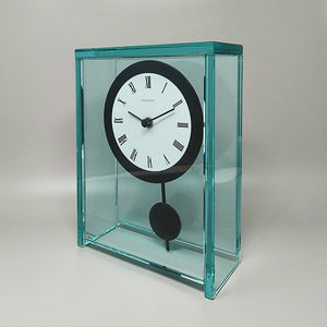 1970s Astonishing Pendulum Clock by Omodomo in Crystal. Made in Italy Madinteriorart by Maden