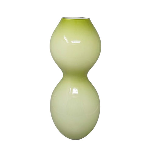 1970s Astonishing Space Age Green Vase in Murano Glass. Made in Italy Madinteriorart by Maden