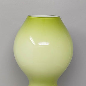 1970s Astonishing Space Age Green Vase in Murano Glass. Made in Italy Madinteriorart by Maden